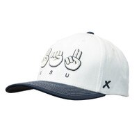 USU American Sign Language Adjustable Cap in cream and navy